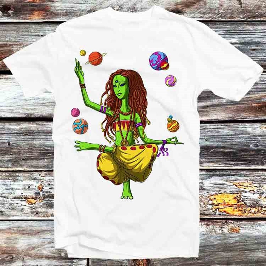 Alien Yoga Third Eye Unisex Cartoon Anime Tee - Vintage Retro Gift for Fans