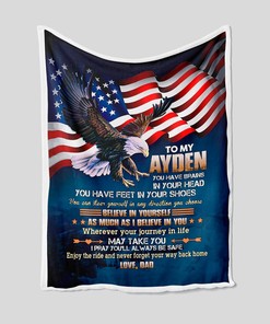 American Eagle Custom Name Blanket Quilt Bedding Set - Unique Gift for Kids, Home Decoration