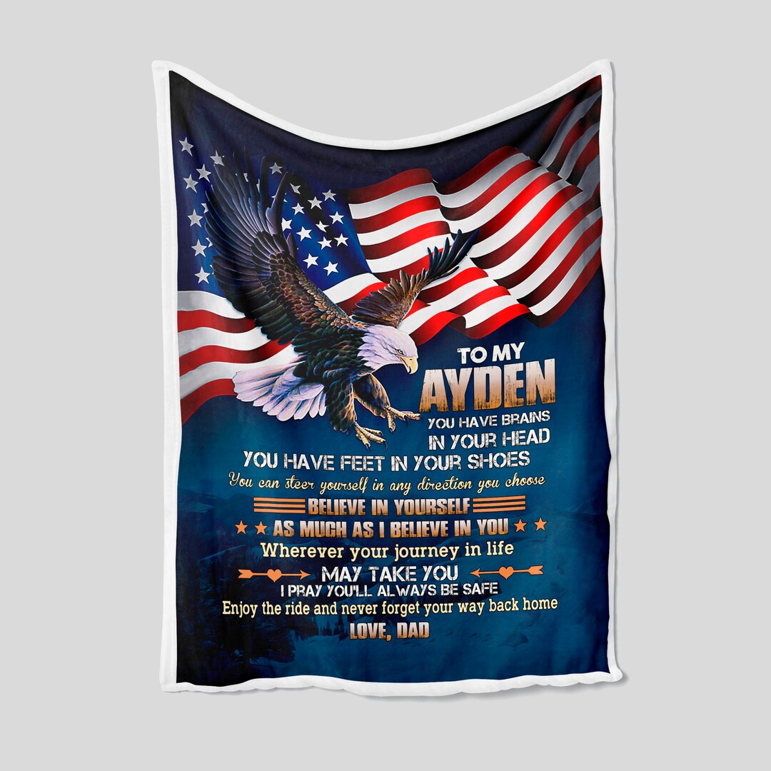 American Eagle Custom Name Blanket Quilt Bedding Set - Unique Gift for Kids, Home Decoration