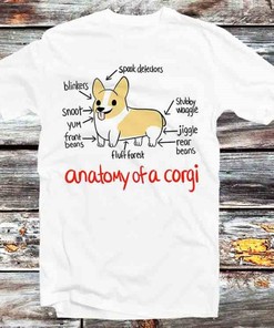 Anatomy Of A Corgi Cute Animal T-Shirt - Adorable Present for Manga Fans