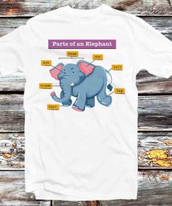 Anatomy Parts Of An Elephant T-Shirt - Vintage Retro Cool Gift for Animal Lovers