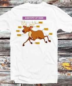 Anatomy of A Deer Tee for Nature and Animal Lovers - Unisex Anime Top Tee