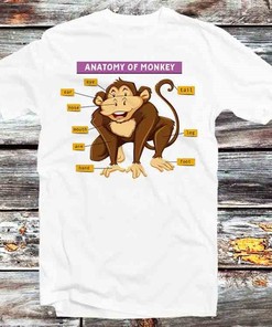 Anatomy of a Monkey Retro Cool Anime Tee - Perfect Gift Idea for Fans