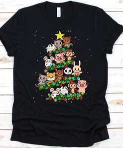 Anime Christmas T-Shirt - Adorable Shirt for Japanimation and Cartoon Lovers, Cute Cartoon Graphics and Christmas Theme Included
