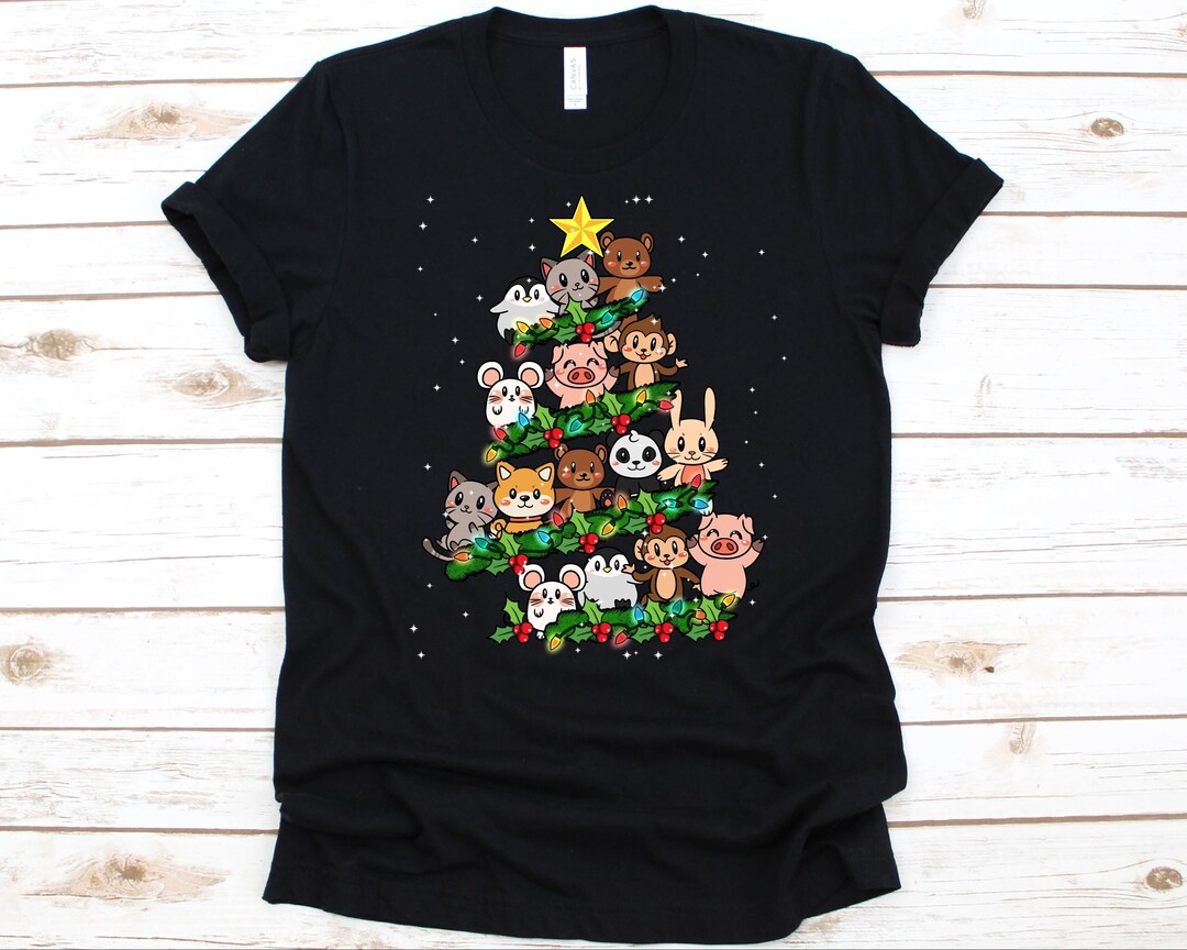 Anime Christmas T-Shirt - Adorable Shirt for Japanimation and Cartoon Lovers, Cute Cartoon Graphics and Christmas Theme Included