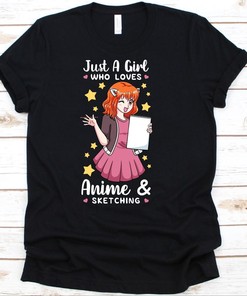 Anime Sketching Tee - Cute Drawing Gift for Otakus and Manga Fans, Unique Graphics Included