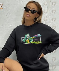 Anime Sweatshirt Cyberpunk Edgerunners: Unisex Apparel with Rebecca Design