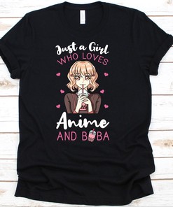 Anime and Boba Lover Shirt, Cute Design for Tea Lovers, Bubble Milk Tea Graphic, Boba, with Anime Quote, Japanese Animation Graphic