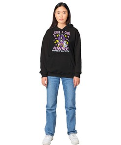 Anime and Cats Sweatshirt - Ramen Lover Hoodie for Girls, Just A Girl Who Loves Anime Gift for Lovers of Anime
