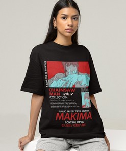 Anime and Manga Fans: Demon and Goth T-Shirt - Bloody Hands Makima Anime Tee