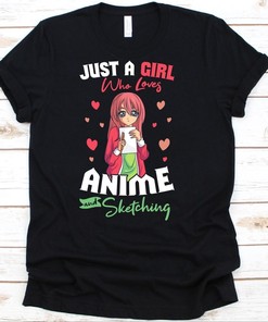 Anime and Sketching Lover Tee - Cute Drawing Gift for Otaku Fans, Unique Graphics Included