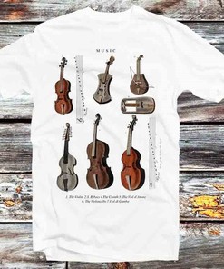 Antique Classic Music Instruments T-Shirt - Vintage Retro Cool Gift for Music Enthusiasts