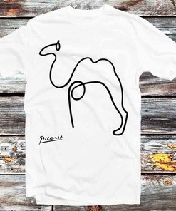 Artistic One Line Drawing Tee - Retro Inspired T-Shirt for Anime and Art Fans
