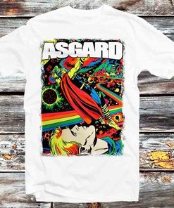 Asgard Rainbow Bridge Home of the Gods Odin Poster T-Shirt - Vintage Retro Anime Top Tee