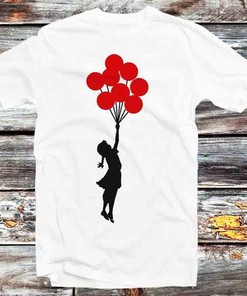 Banksy Balloon Girl Vintage Style T-Shirt - Cool and Quirky Present for Manga Fans