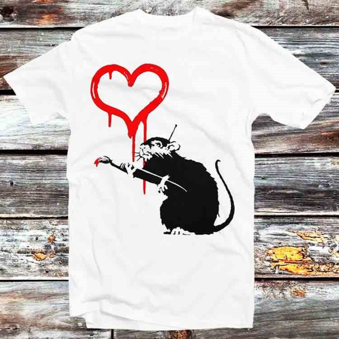 Banksy Inspired Painting Artist Rat T-Shirt - Retro Anime Tee for Fans of Street Art and Anime