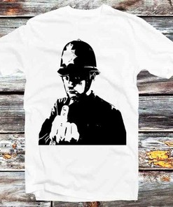 Banksy Swearing Policeman Mysterious Art Tee