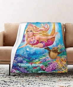 Barbie Personalized Quilt Blanket - Ideal for Picnics & Great Gift for Family