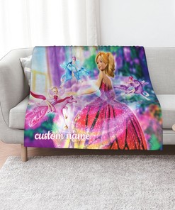 Barbie Quilt Blanket Bedding Set: Personalize Your Name for Bedroom Decor and Living Room