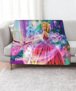 Barbie Quilt Blanket Bedding Set: Personalize Your Name for Bedroom Decor and Living Room