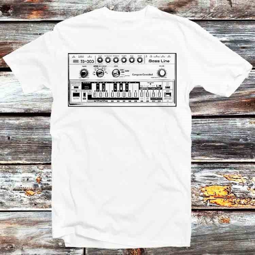 Bass Line TB-303 Inspired Acid House T-Shirt - Retro Anime Tee for Fans of Music and Anime