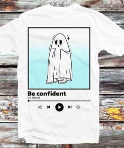 Be Confident Little Ghost Graphic Tee - Cute Vintage Style Gift