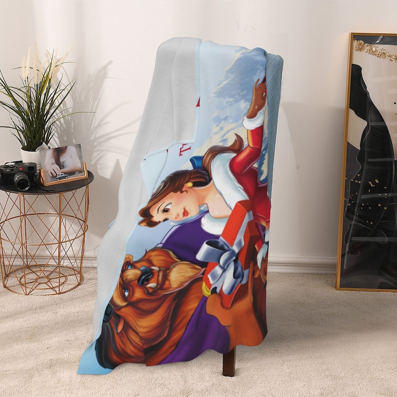 Beauty and the Beast The Enchanted Christmas Quilt Blanket Set with Custom Name - Ideal for Home Decoration & Sofa - Image 4