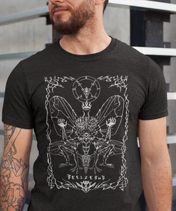 Beelzebub Witchcraft Dark Occult T-Shirt with Satanic Tee and Womens Baphomet Shirt for Fans +1