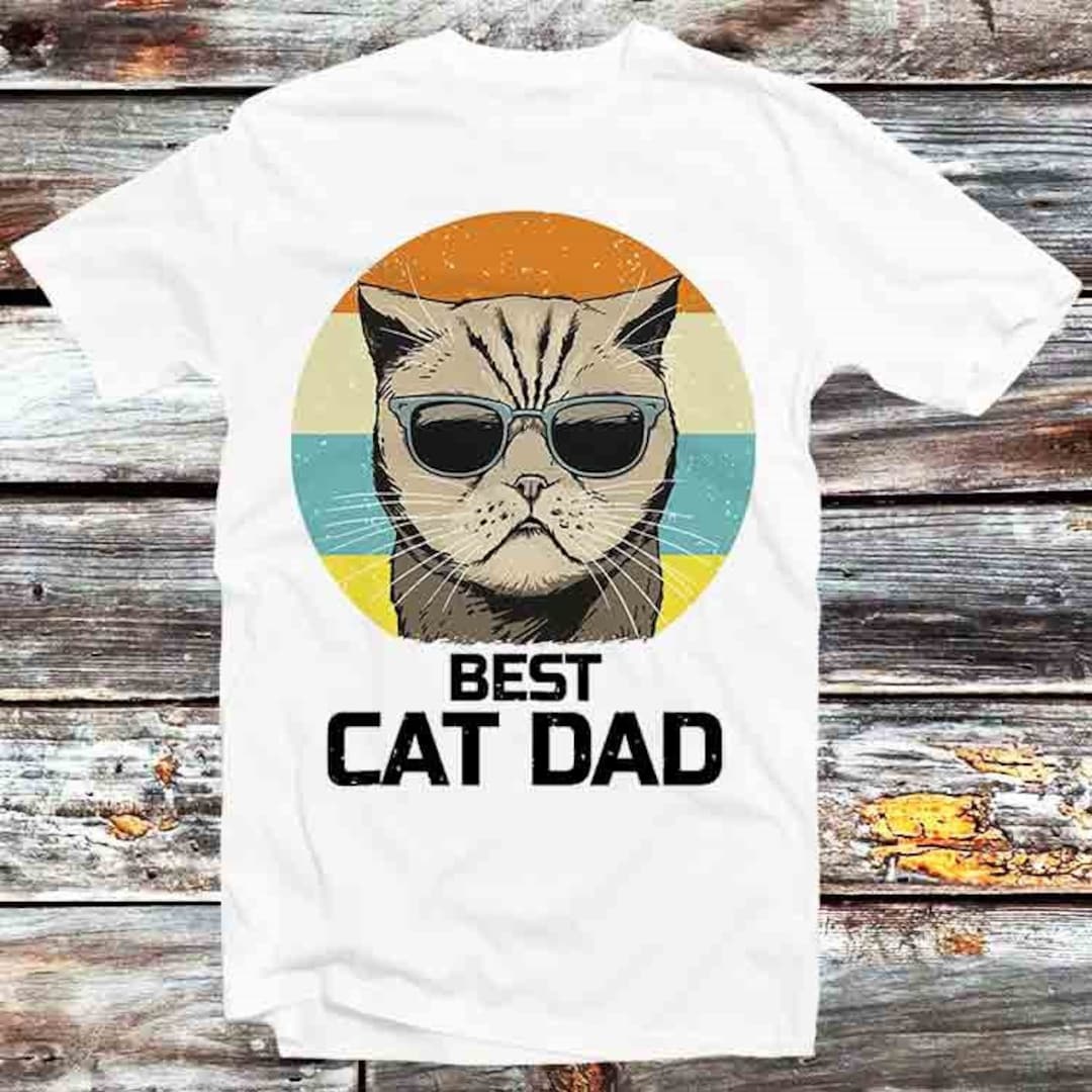 Best Cat Dad Father's Day Tee - Cute Anime/Cartoon Fan Gift for Cat Lovers