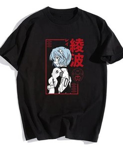 Black Anime Shirt, Japanese Cotton Tee with Retro Anime Design - Perfect Anime Lover Gift