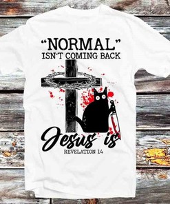 Black Cat Jesus Revelation Halloween Unisex Anime T-Shirt - Gothic Fan and Halloween Enthusiast Gift