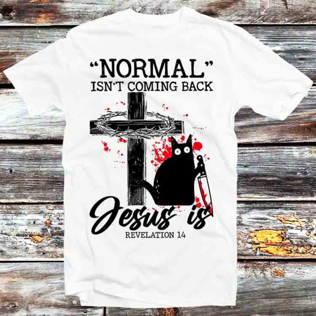 Black Cat Jesus Revelation Halloween Unisex Anime T-Shirt - Gothic Fan and Halloween Enthusiast Gift