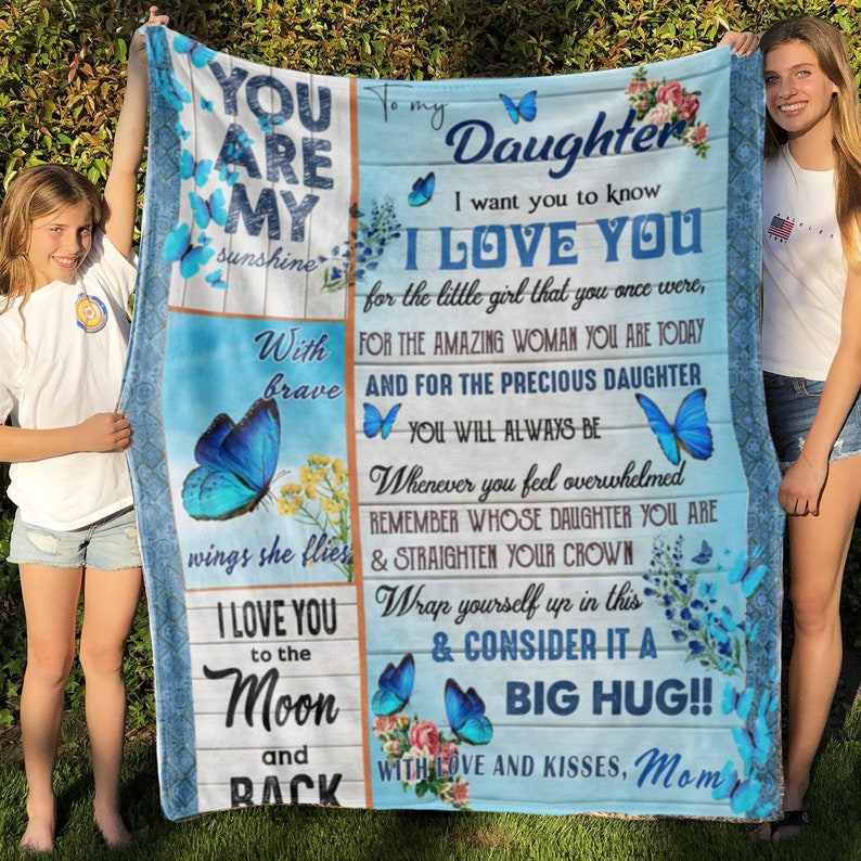 Blue Butterfly Quilt Blanket For Girls - Perfect for Bedroom Decor - Image 2