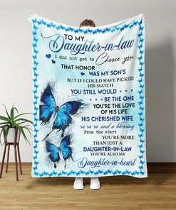 Blue Butterfly Quilt Blanket for Daughter-in-Law - Home Decoration