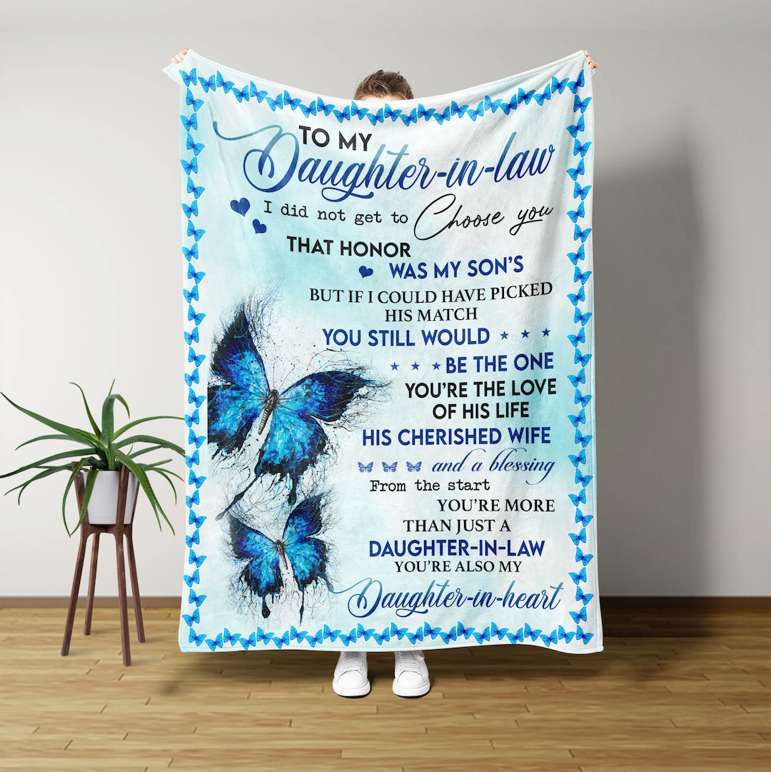 Blue Butterfly Quilt Blanket for Daughter-in-Law - Home Decoration