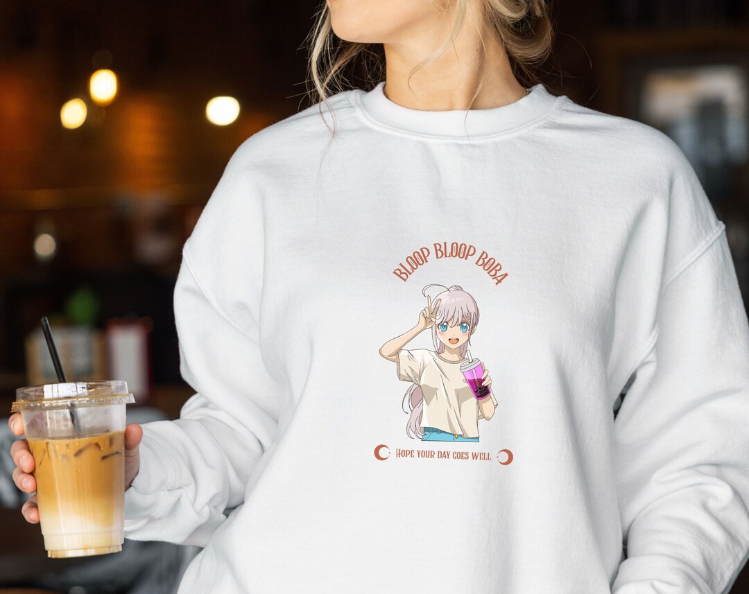 Boba Milk Tea Fashion Sweatshirt: Unisex Clothing Streetwear Anime with Cute Boba Sweatshirt & Perfect Gift For Anime Lovers