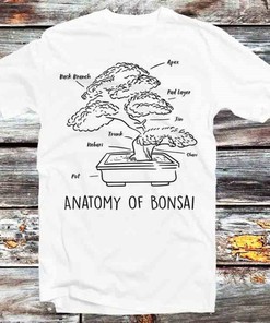 Bonsai Sakura Tree Anatomy T-Shirt - Perfect for Gardeners and Nature Lovers with This Unique and Informative Design