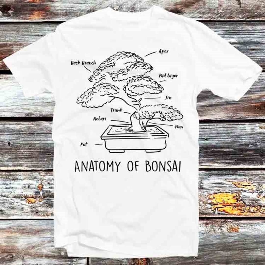 Bonsai Sakura Tree Anatomy T-Shirt - Perfect for Gardeners and Nature Lovers with This Unique and Informative Design