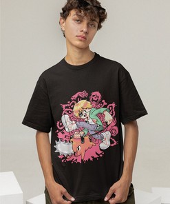 Boy and His Chainsaw Anime Vintage Shirt - Unisex Wolf and Demon Power Shirt for Fans with Unique Graphic Tee