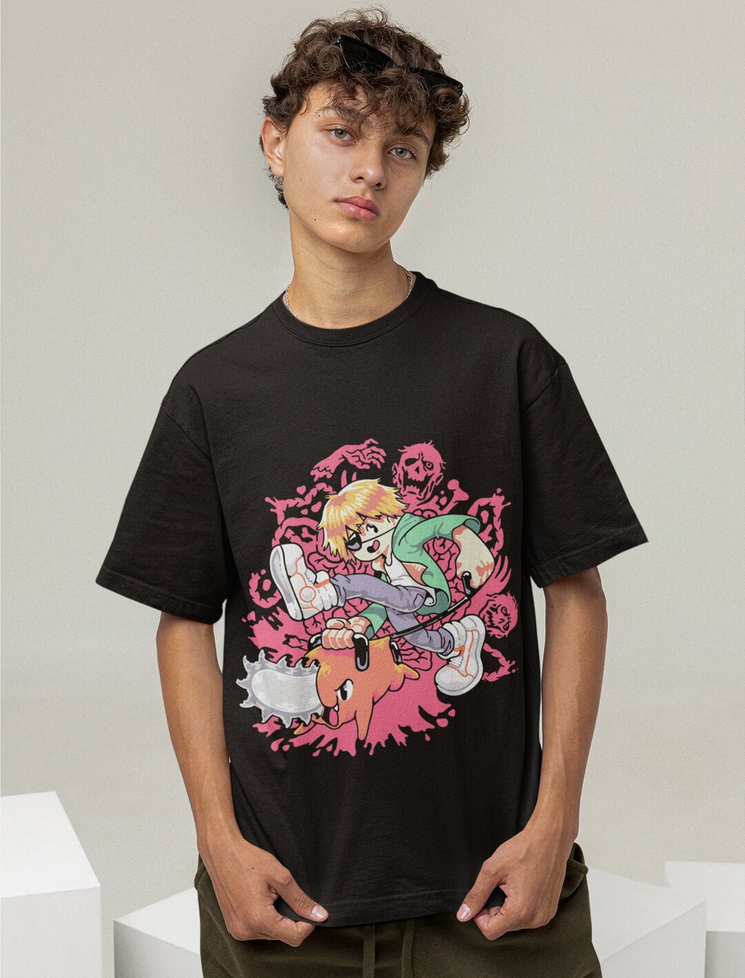 Boy and His Chainsaw Anime Vintage Shirt - Unisex Wolf and Demon Power Shirt for Fans with Unique Graphic Tee