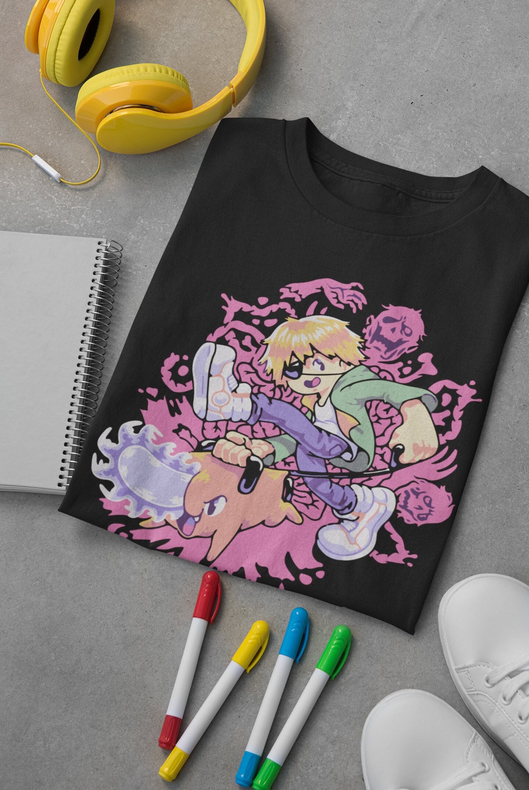 Boy and His Chainsaw Dog Unisex Tee - Vintage Anime Power Shirt