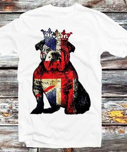 Bulldog and Union Jack Flag British Dog Tee