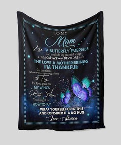 Butterfly Personalized Quilt Blanket for Mom - Ideal for Home Decoration and Great Gifts for Family