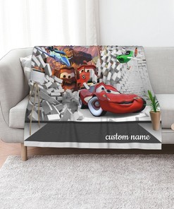 Cars Quilt Blanket Set with Personalized Name - Great for Bedroom Decor & Picnics