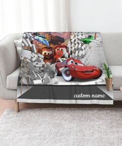 Cars Quilt Blanket Set with Personalized Name - Great for Bedroom Decor & Picnics
