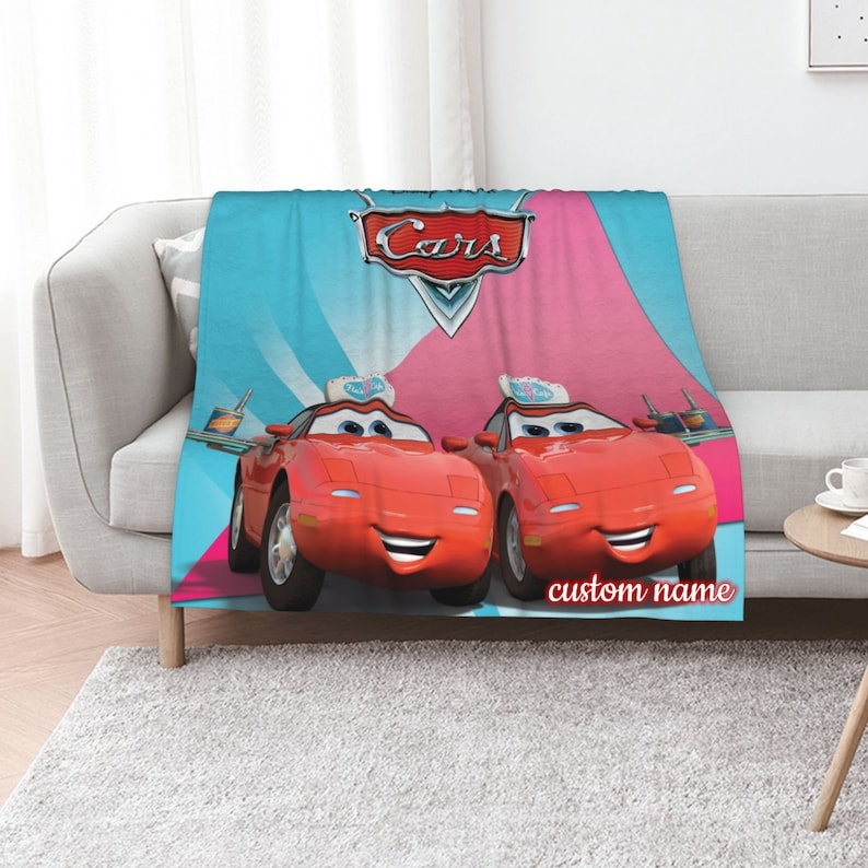 Cars Quilt Blanket Set with Personalized Name - Ideal for Home Decoration & Picnics - Image 2