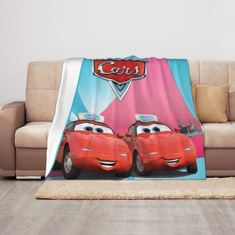 Cars Quilt Blanket Set with Personalized Name - Ideal for Home Decoration & Picnics - Image 3