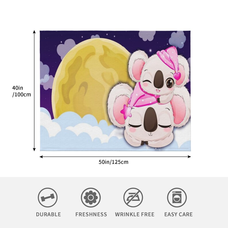 Cartoon Koala Quilt Blanket Bedding Set for Home Decoration and Picnic - Suitable for Bedroom Decor - Image 4
