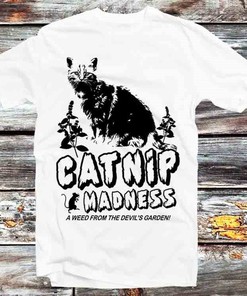 Catnip Madness T-Shirt - Vintage Retro Tee for Cat Lovers and Fans of Anime