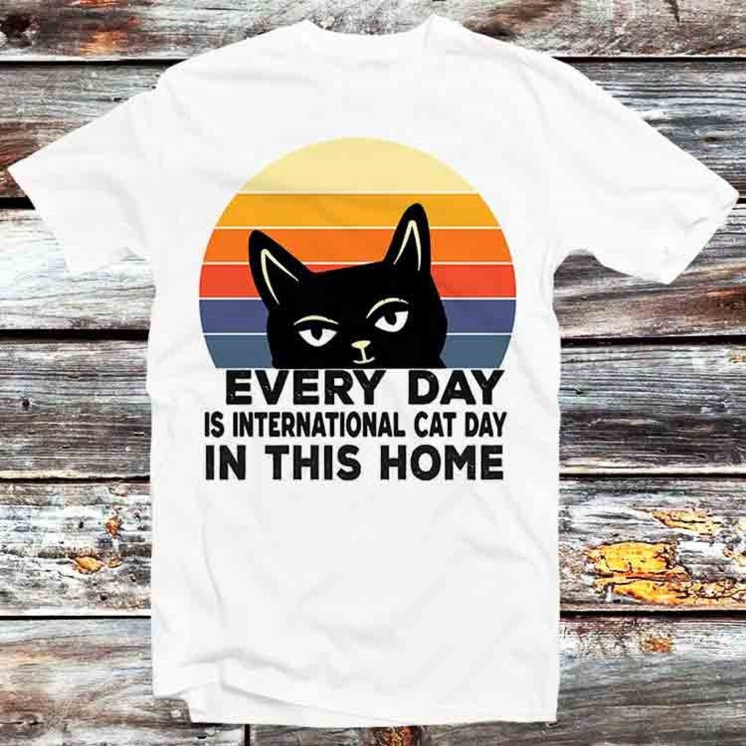 Celebrate International Cat Day with This Cute T-Shirt for Cat Lovers - Unisex Anime Top Tee, Perfect Gift